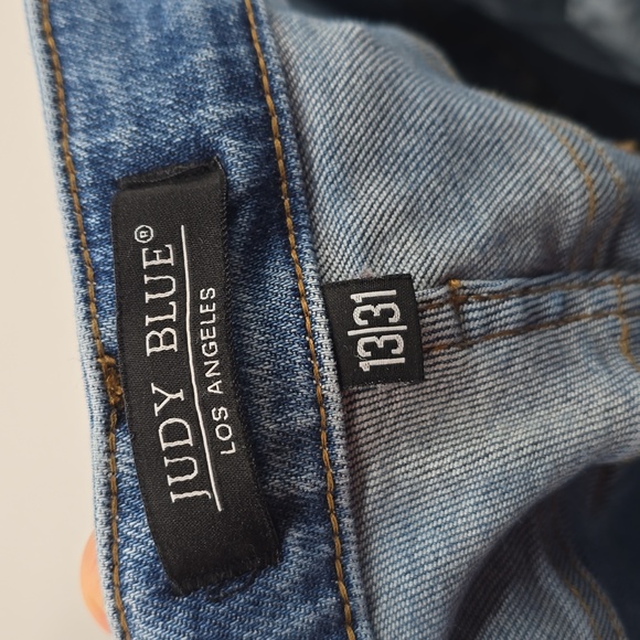 Judy Blue Mona Destresse High Rise Sunflower Patch Slim Fit Jeans Blue Size 31 - Picture 7 of 8